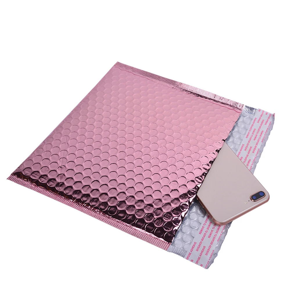 

25 Pcs Rose Gold Envelope Bag Logistics Packaging Bubble Waterproof Express Small