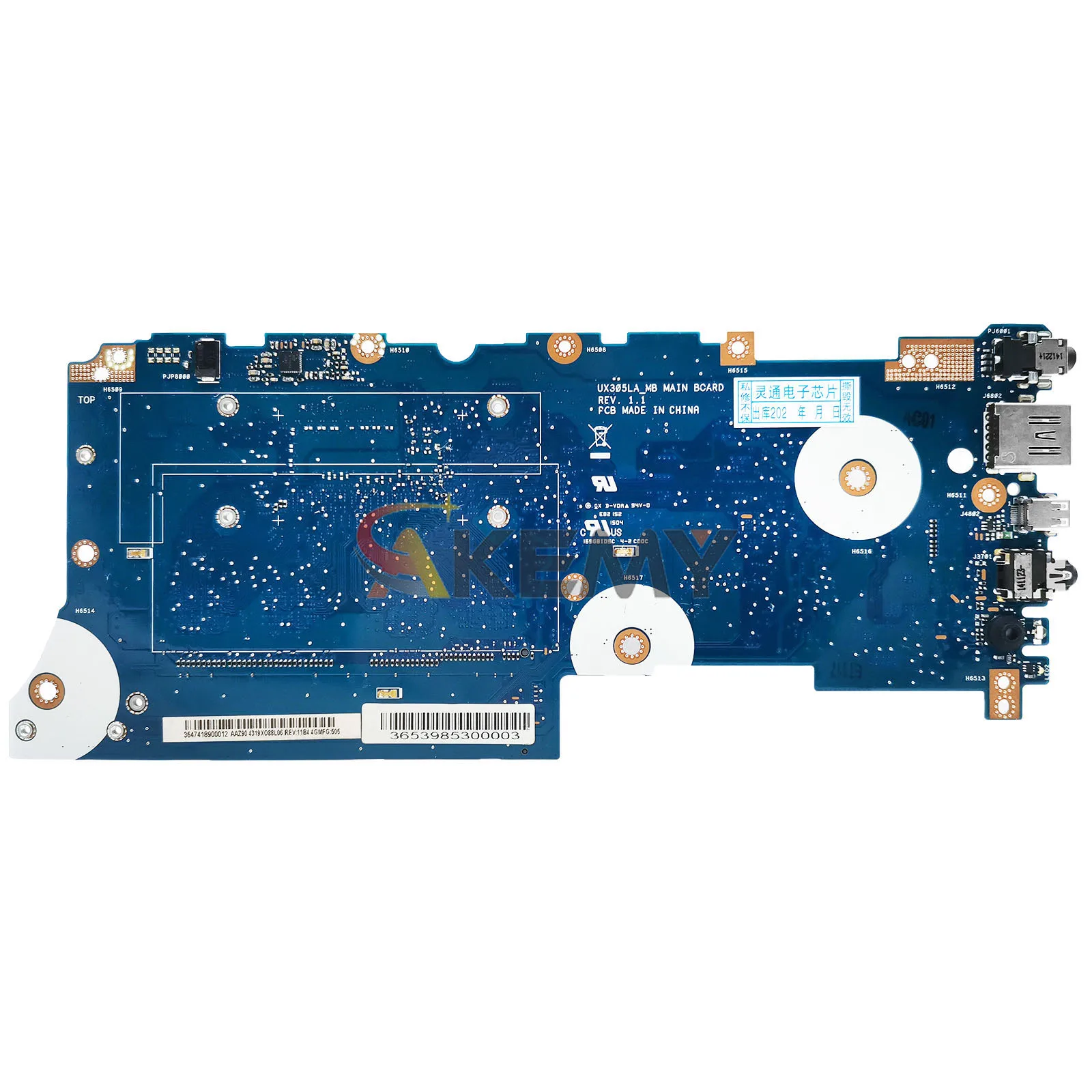 UX305LA Laptop Motherboard With I3-5005U I5-5200U I7-5500U 4G/8G-RAM For ASUS ZenBook UX305LA_MB UX305L UX305 Mainboard Tests OK