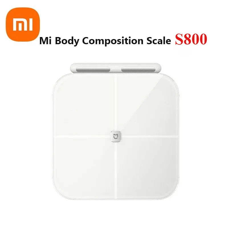 Xiaomi Mijia Smart Scale S800 8-Electrode Body Mi Fat Scale Bluetooth Dual-Frequency BIA Tempered Glass Works With Mijia App