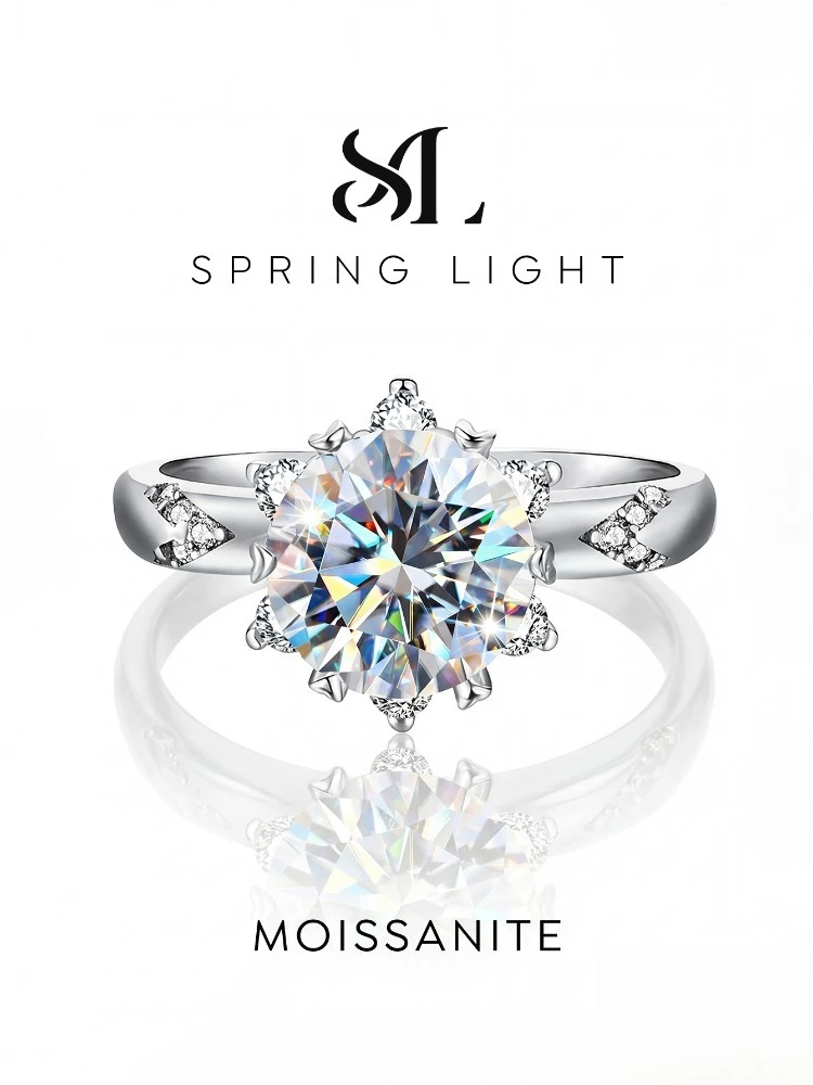 Luxury Moissanite Diamond Gemstone Rings for Women 925 Sterling Silver D color Solitaire Wedding Engagement Jewelry