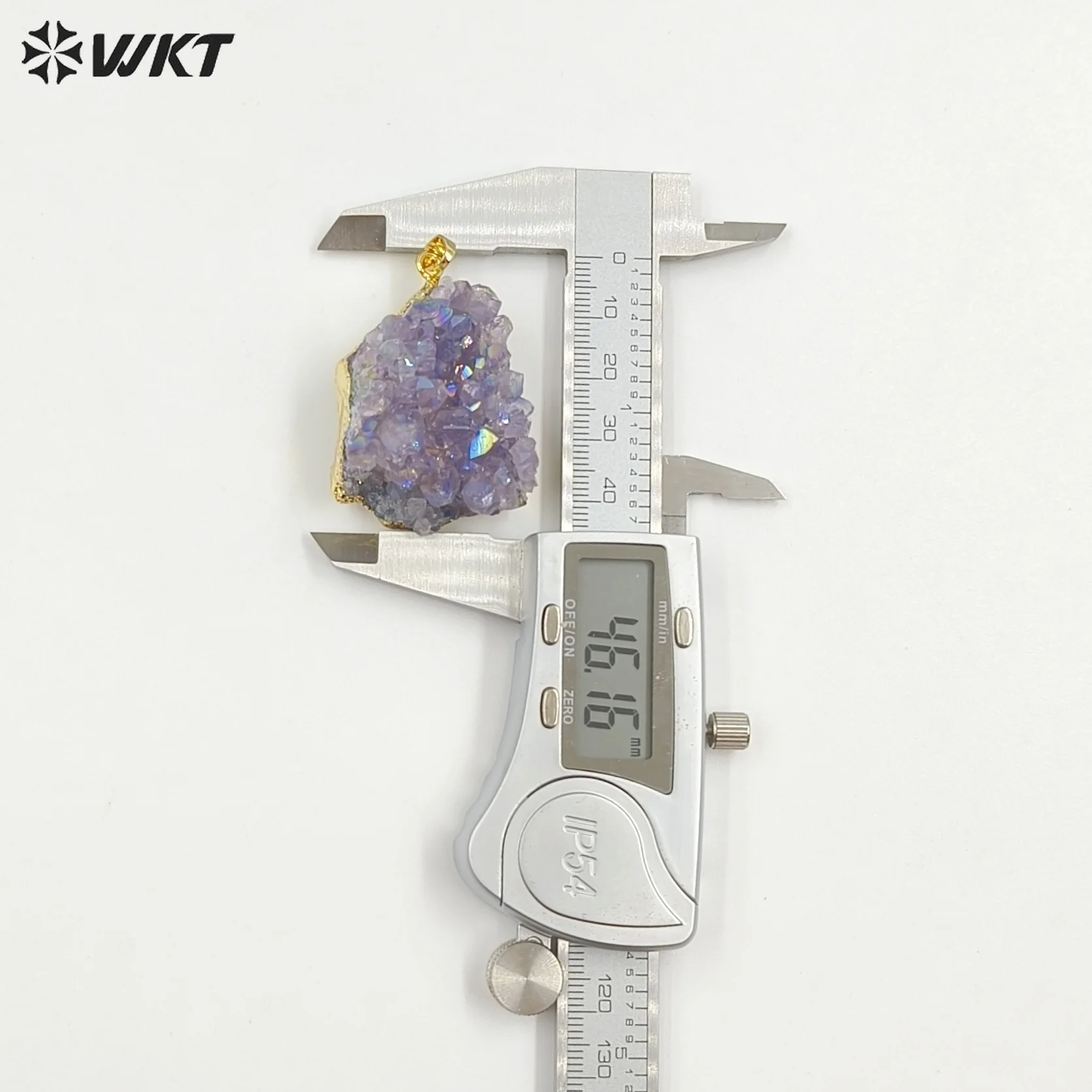 WT-P972 Natrural Irregular Shape Natural Raw Amethyst With Flame Angel Color 18k Gold Plated Pendants Accessory Crafts