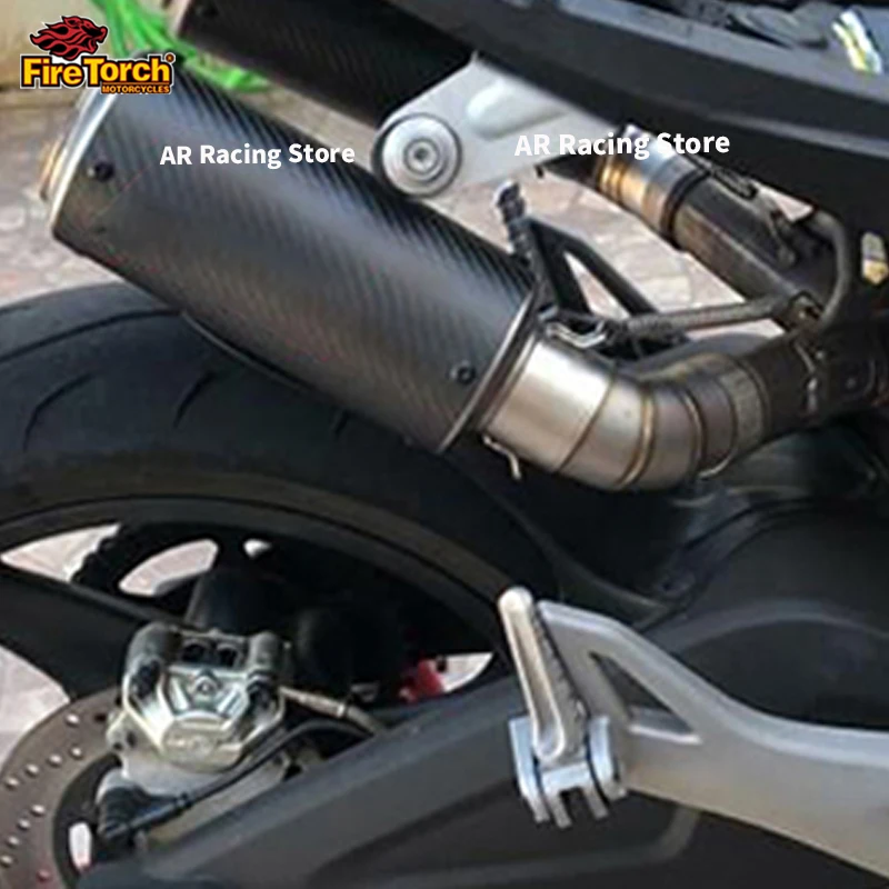 For Ducati Monster 659 696 795 1100 Hypermotard 796 08-14 Motorcycle Exhaust Escape Modify Link Pipe Moto Carbon Fiber Muffler