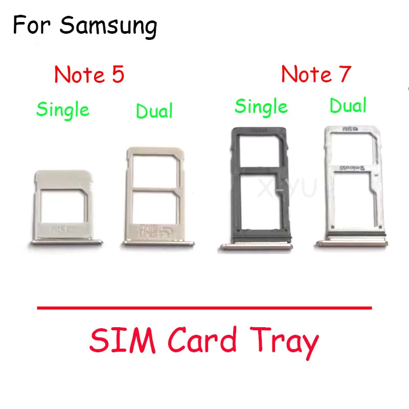 

For Samsung Galaxy Note 5 7 Sim Card Slot Tray Holder Sim Card Reader Socket Replacement Position