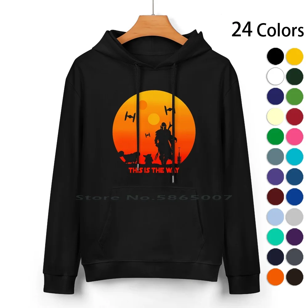 This Is Cotton Hoodie Sweater 24 Colors Tatooine Vintage Retro Grogu Mandolorian Tano 100% Cotton Hooded Sweatshirt For Women