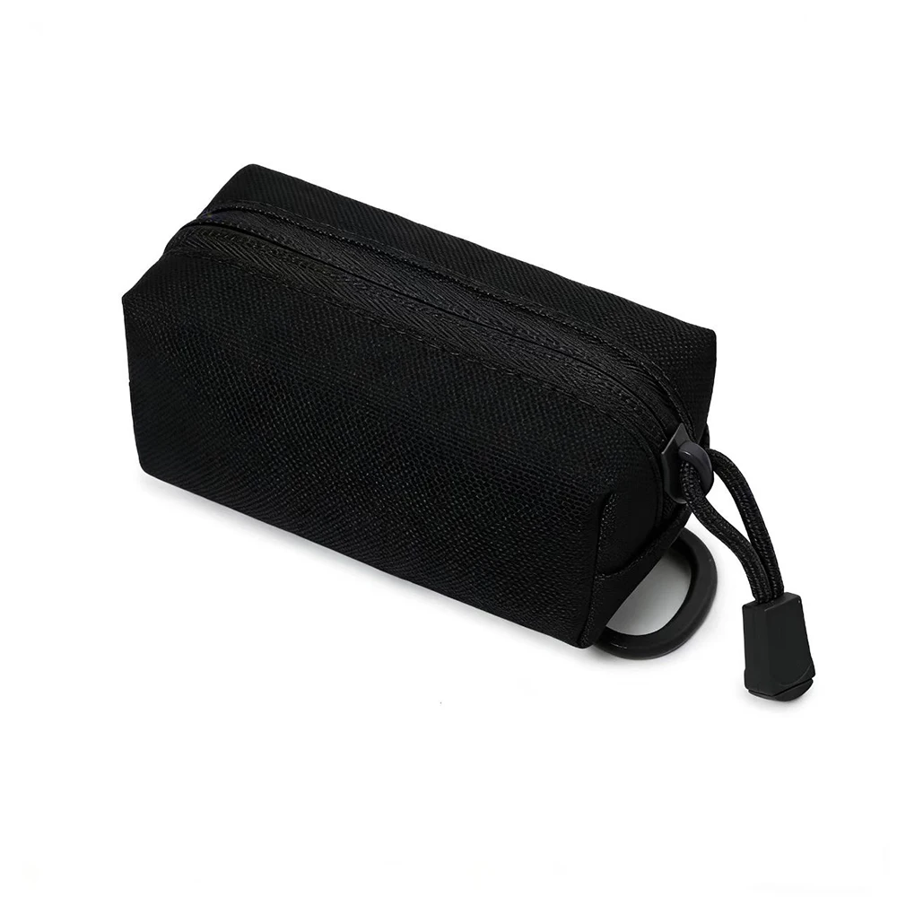 5pcs Coin Purses Blank Black Army Green Solid Light Protable Ear Line Short Storage Bag With String Outdoor