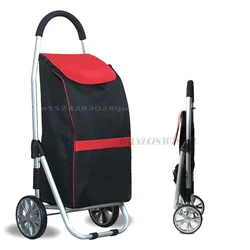 Space Aluminum Shopping Cart, Multifunctional Grocery Trolley, Portable Large-Capacity Foldable Cart, Strong Load-Bearing