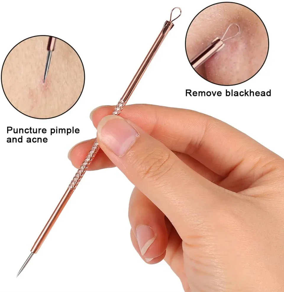 4PCS Blackhead Comedone สิวสิว Belmish EXTRACTOR สูญญากาศ Blackhead Remover เครื่องมือช้อน Face Skin Care เครื่องมือทําความสะอาด