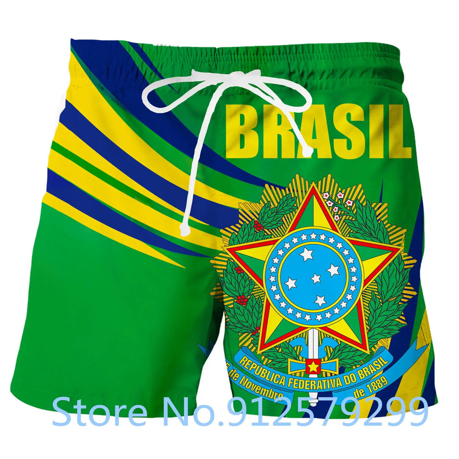 Shorts Men 3D Brazil Flag Printed Shorts Casual Running Basketball Cargo Short Beachwear Swim Trunks Sports Pants