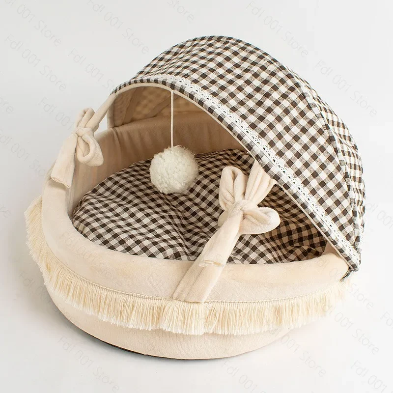 Warm Cradle Cat Nest Large Space Semi Closed Pet Bed Removable Washable Four Seasons Kennel