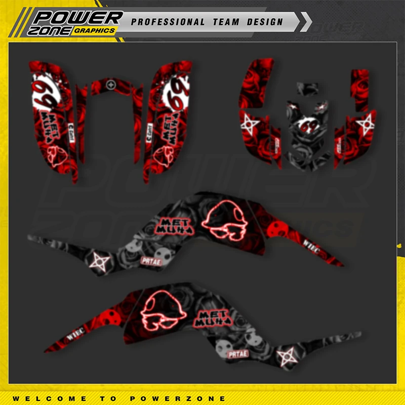 

PowerZone Custom Team Graphics Backgrounds Decals For 3M Stickers Kit For YAMAHA RAPTOR 660 001