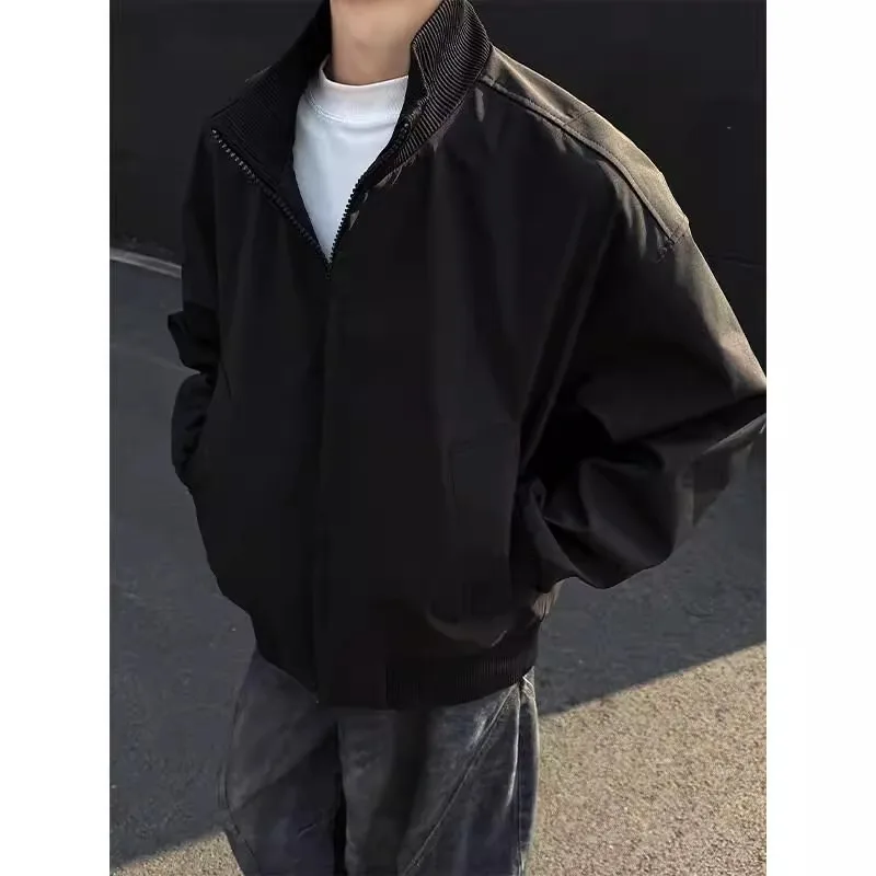 

Military een Flight Jaet Men's Spring Cleanfit American ort Baseball orm Jaet Loose Stand Collar Top