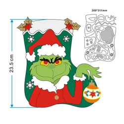 New Christmas Socks Decoration Craft Embossing Mold 2024 Metal Cutting Dies for DIY Decorative Scrapbooking Album Card Making