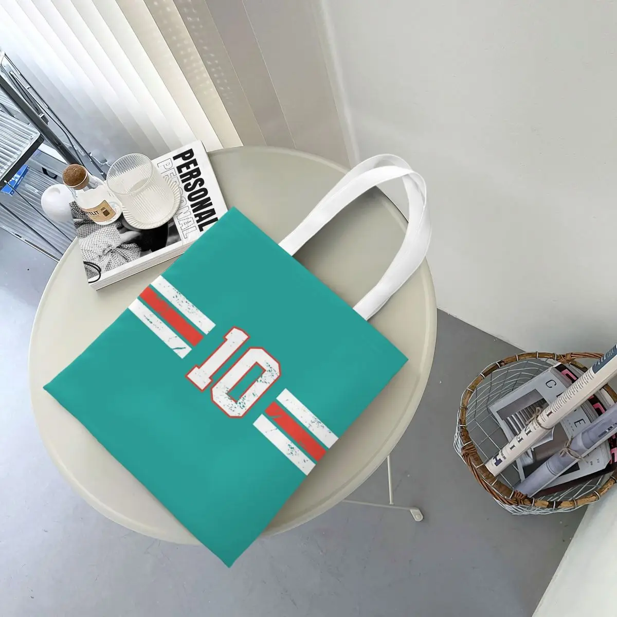 Tyreek 10 Dolphins Tyreek Hill أكياس التسوق القابلة لإعادة الاستخدام قماش حمل حقيبة المرأة حقيبة كتف حقيبة يد للسفر