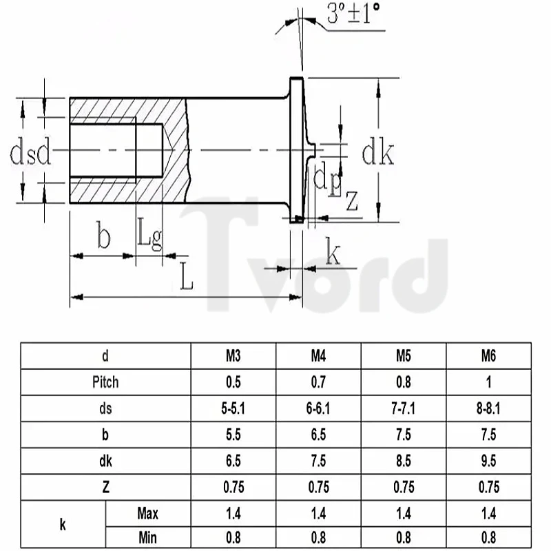 M3 M4 M5 M6 Copper Plated Carbon Steel Weld Threaded Studs For Capacitor Discharge Spot Nail Thread Connector Stud Welding Screw