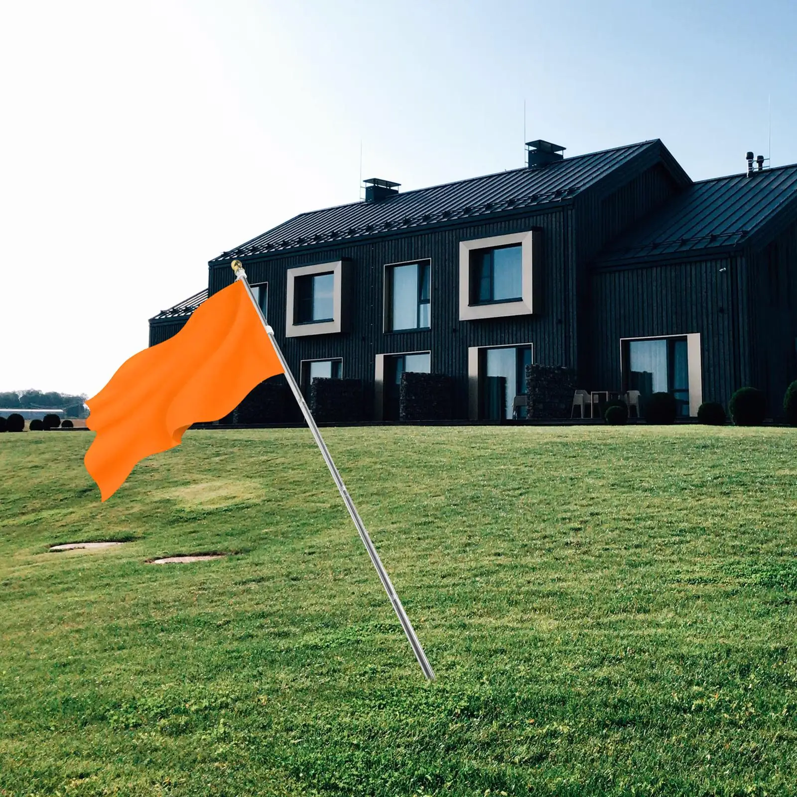 Portable Stainless Steel Flagpole Staff Outdoor Solar Lights Camping Rustproof Rod