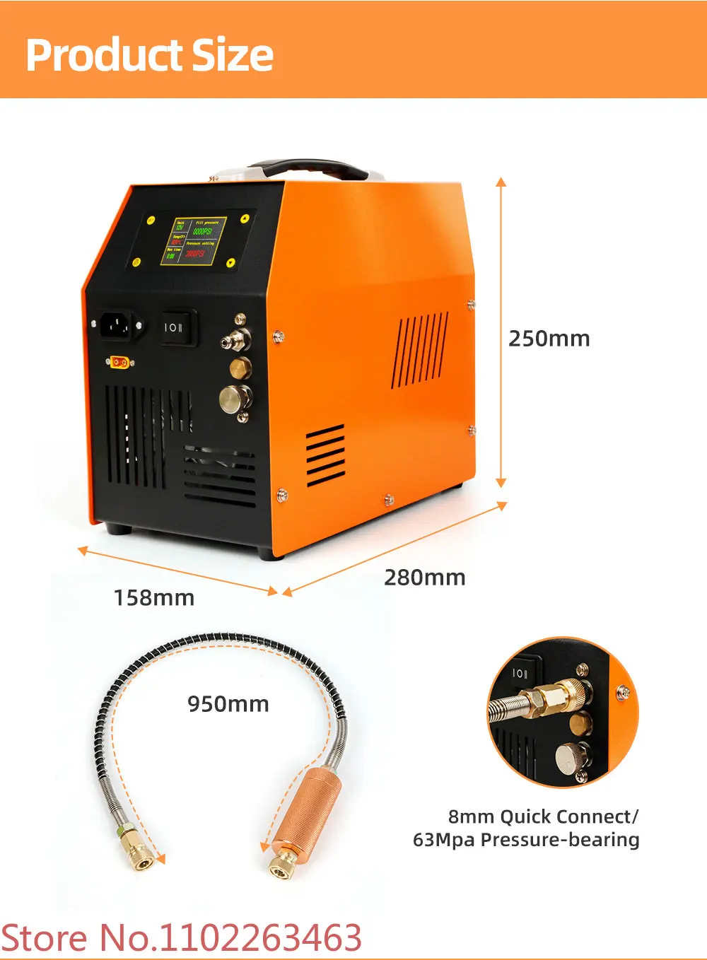 Pcp air compressor 4500Psi/30Mpa built-in power adapter oil free/water free HPA compressor PCPpump 300W