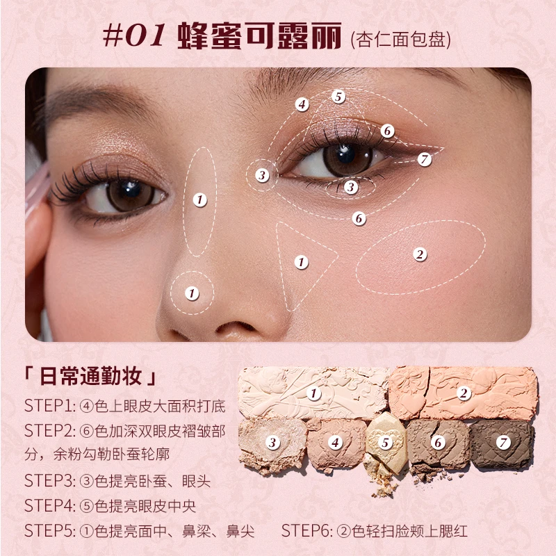 Flower Knows Strawberry Cupido Facial Uitgebreid Palette Blush Oogschaduw Markeer multifunctionele make-up