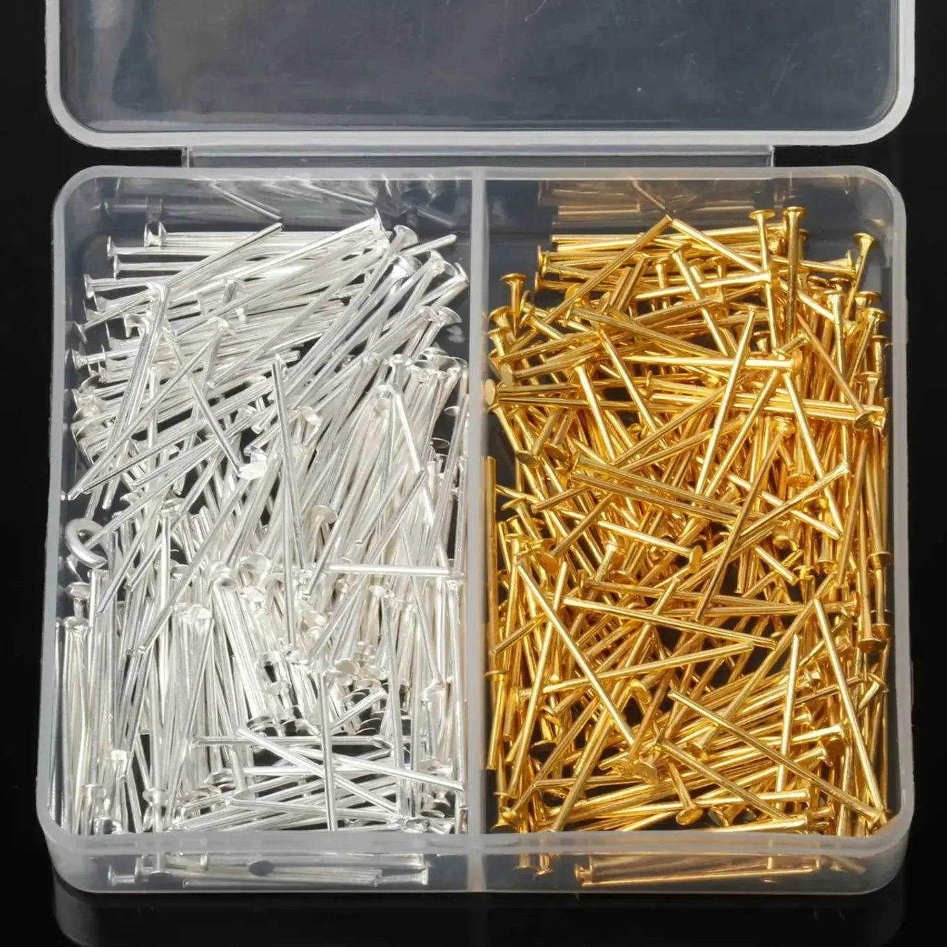 

400Pcs/lot 20x2mm Gold and Silver Color Flat Head Pins Pendants Connectors For Necklace Fixed Connectors DIY Jewelry Making