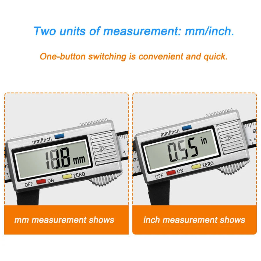 0-100/150/200mm Digital Vernier Caliper Professional Measuring Tools Stainless Steel Thickness Gauge Electronic Depth Ruler Tool