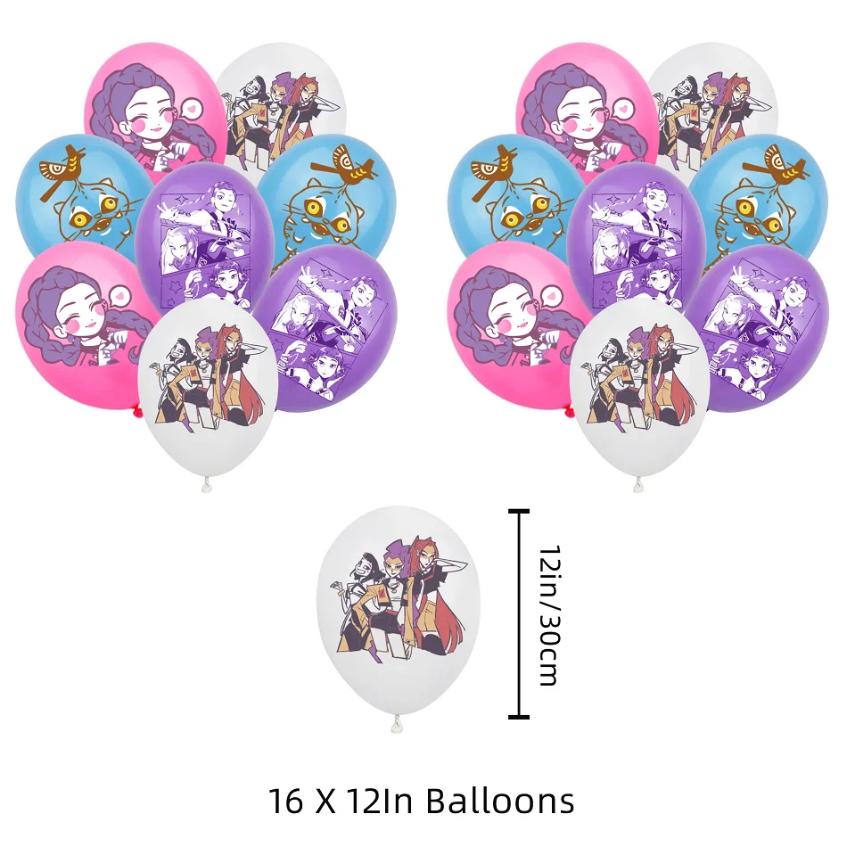 Nuevo Kpop Demon Hunters decoración para fiesta de cumpleaños conjunto de suministros para tarta suministros de bandera decoración personalizada para fiesta de cumpleaños Anime
