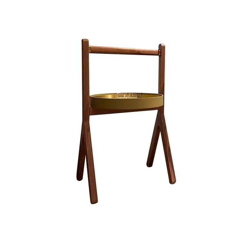 

Nordic medieval corner few, black walnut saddle leather, modern simple light luxury furniture