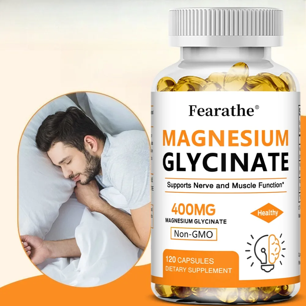 Magnesium Glycinate 400mg Softgels with Vitamin D3 & B6, High Absorption, Supports Sleep, Muscle & Calm,Bone Health,120 Capsules