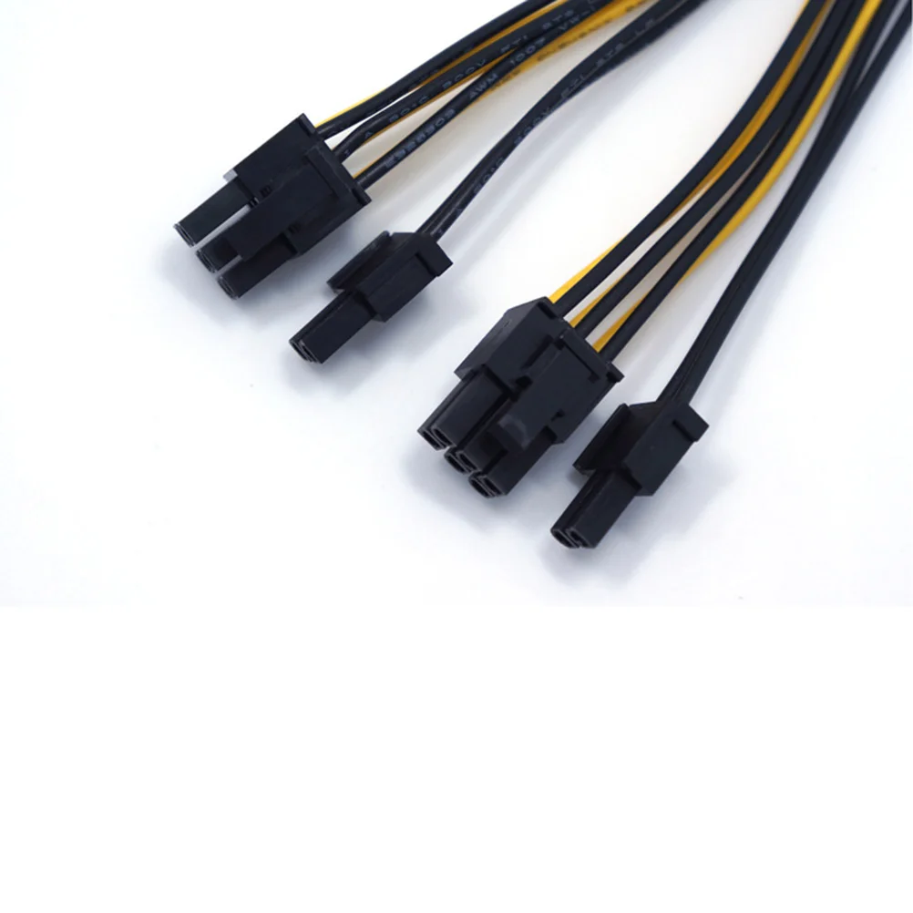 8Pin Female to 2 Port Dual 8pin 6P+2P Male GPU Graphics Video Power Supply Splitter Extension Cord (Black)