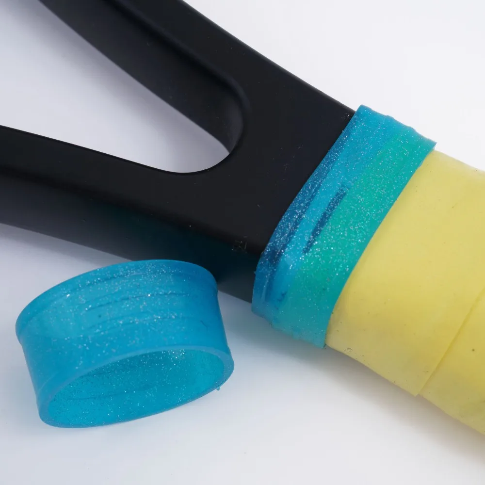 Anillo de sellado de raqueta de tenis de Color caramelo, anillo de agarre de raqueta de tenis de silicona elástico, colorido y brillante