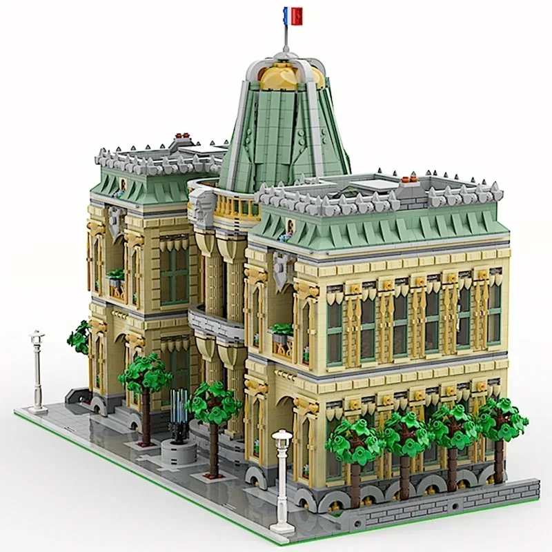 MOC-Briques de construction d'architecture modulaire française, célèbre modèle de vue sur la rue, blocs de technologie, cadeau de Noël, jouets de bricolage, ensembles d'assemblage