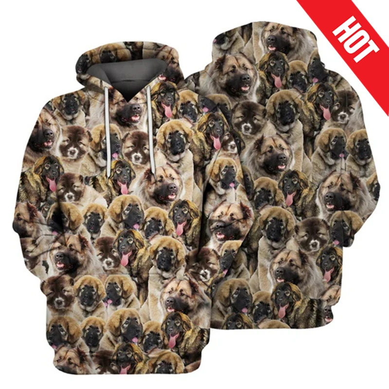 Fun Animal Sweatshirts Cute Bulldog Dogs 3D Print Hoodies Women Streetwear Long Sleeve Pullovers Y2k Hoodie Woman Kids Clothing