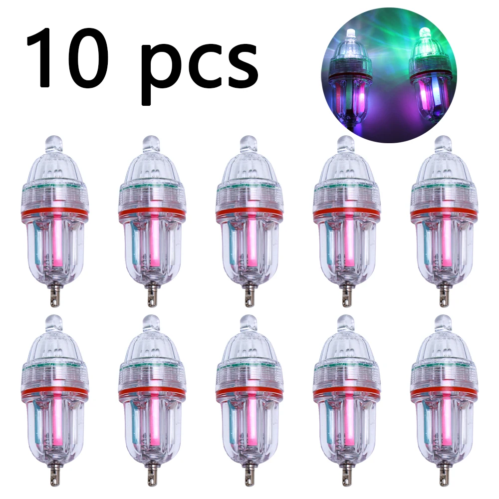 

10 pcs high-quality LED night fishing lights, deep water lighting positioning lights, strong bright flashing lure lights