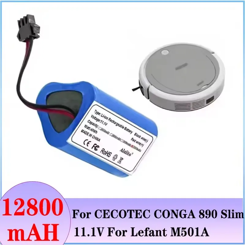 original 10.8V/11.1V 6800mAh replacement batteries For Lefant M501A,for CECOTEC CONGA 890 Slim Vacuum cleaner battery