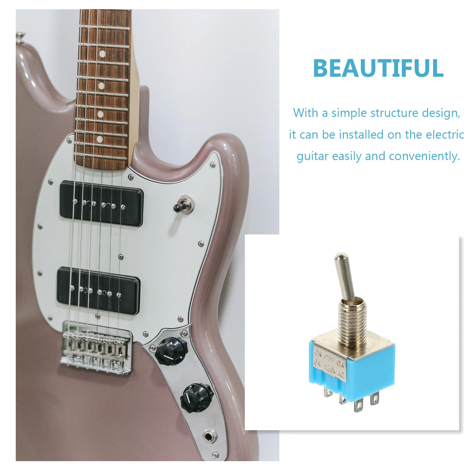 

6 Pcs Guitars Musical Instrument Parts 3 Way Toggle Modified Potentiometer Rocker Use