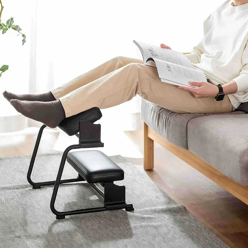Japanese Style Ergonomic Footrest with Heating Function Adjustable Height Ottoman for Office Desk Home Comfort Pedal Stool