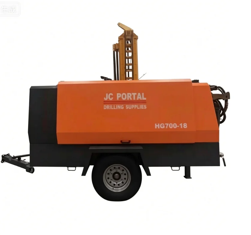 BDM 700-18 Lubricated Air-cooled Diesel Engine Portable Screw Compressor 18m/min 220V Automatic Control