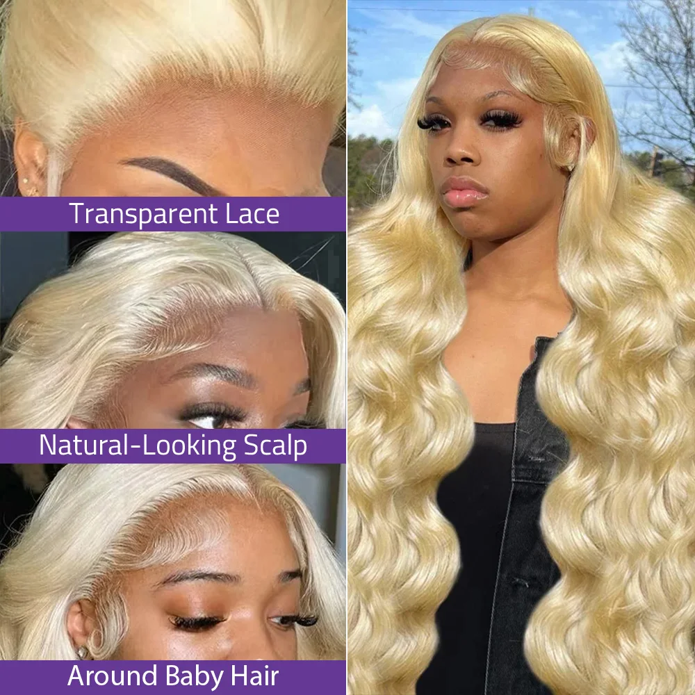 613 شقراء ملونة 13x6 HD الدانتيل الشفاف الباروكة الأمامية 30-36 بوصة الجسم موجة 13x4 الدانتيل الجبهة 200 الكثافة خصلات الشعر المستعار الإنسان