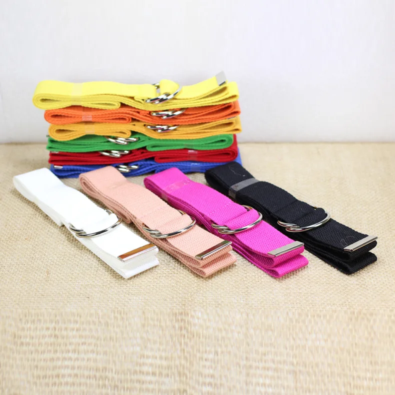 men / women belt D Shaped Double Ring Buckle Simple Solid Cotton Canvas All-match Unisex Canvas Belts Waist Belt luxury