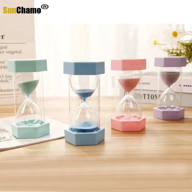 3/5/10/15/30/60 Minutes Hourglass Sand Watch Timer Child Drop Resistance One Hour Student Meal Time Gift Quicksand Bottle Decor