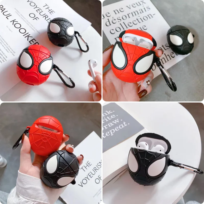 Disney Spider-Man Red Black Shockproof Protective Earphone Silicone Cover For Airpods Pro 2 Case/Airpods Case Boys Kids