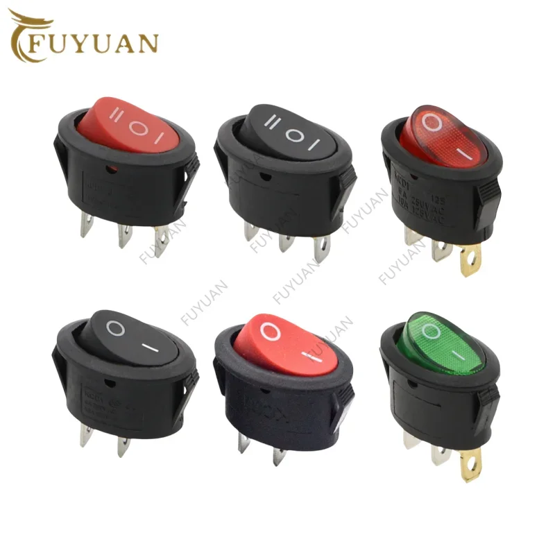 1PCS KCD1 Oval Rocker switch ON-OFF / ON-OFF-ON 2 Pins / 3 Pins Fan / Electric Kettle Switch Power Switch 6A 250VAC / 10A 125VAC