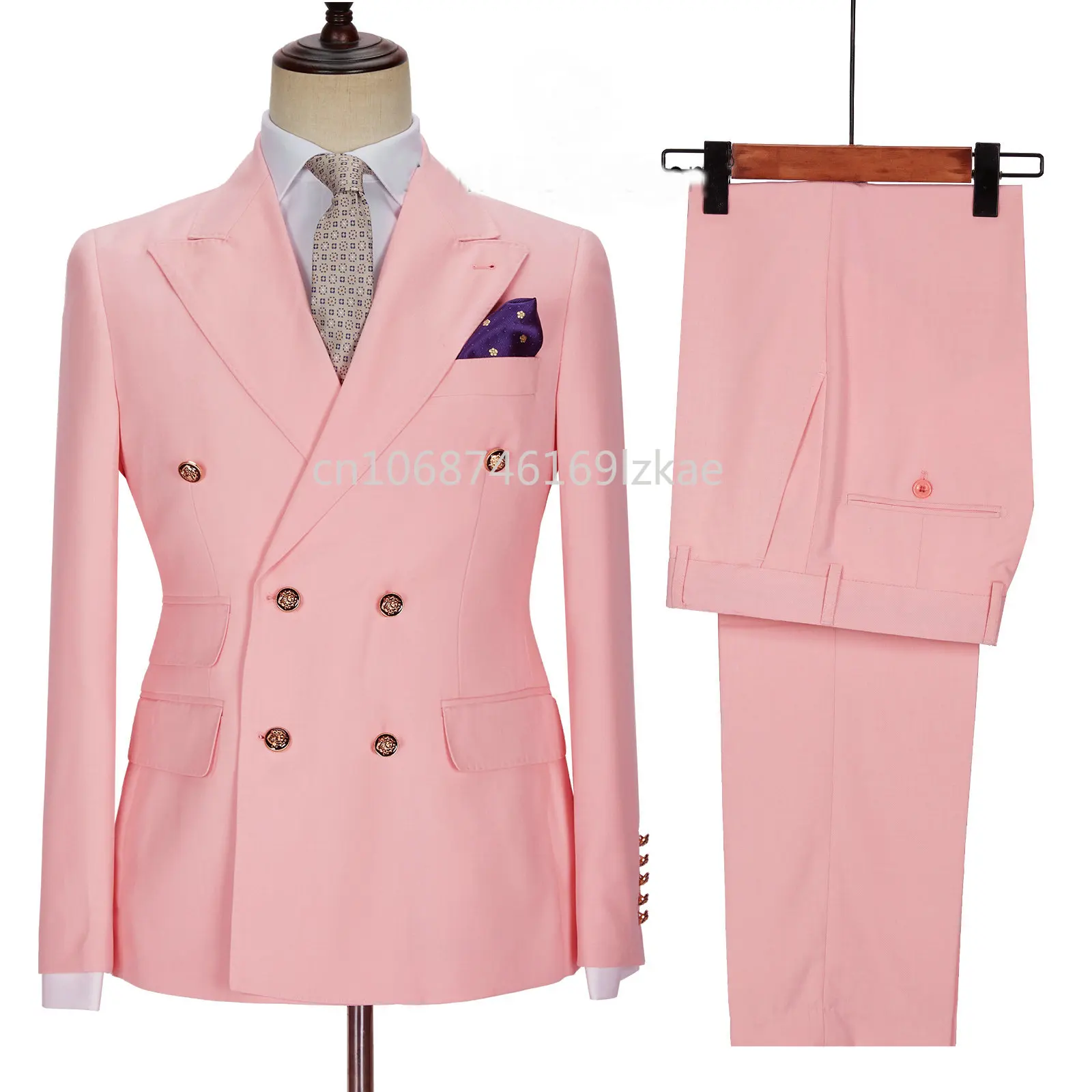 Traje laranja slim fit masculino, ternos de casamento lapela pico, blazer de baile, smoking noivo, jaqueta e calça, novo design, 2024