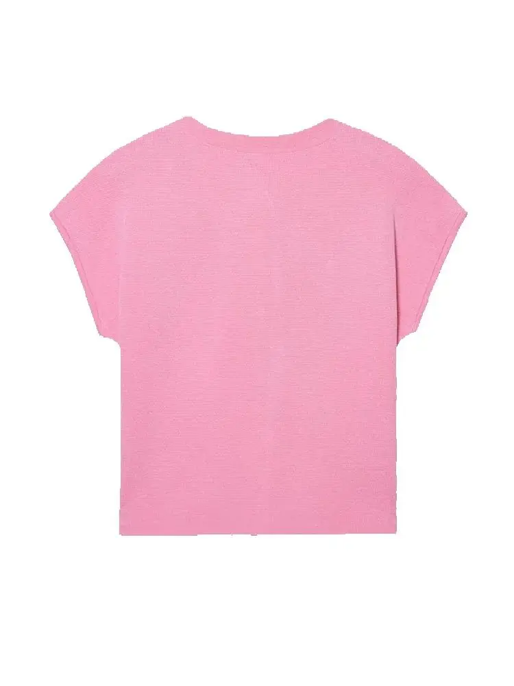 سترة ملابس خارجية نسائية على الموضة مزخرفة بأزرار محبوكة بأكمام قصيرة سترة تريكو معطف كاجوال