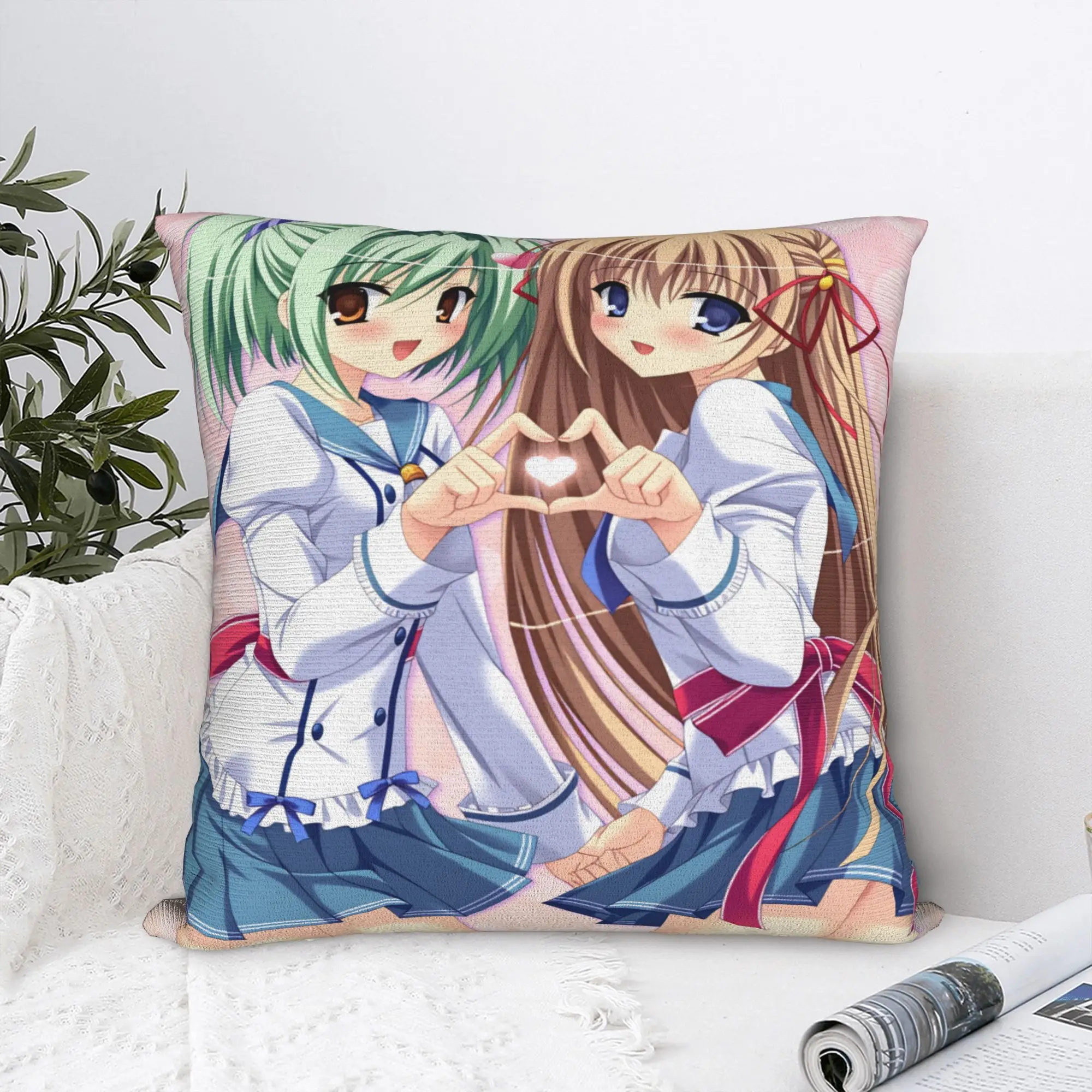 

Nekopara Coconut Cinnamon Azuki Pillow Case Cute Funny Pillow Cover Soft Pillowcases For Sofa Home Decoration