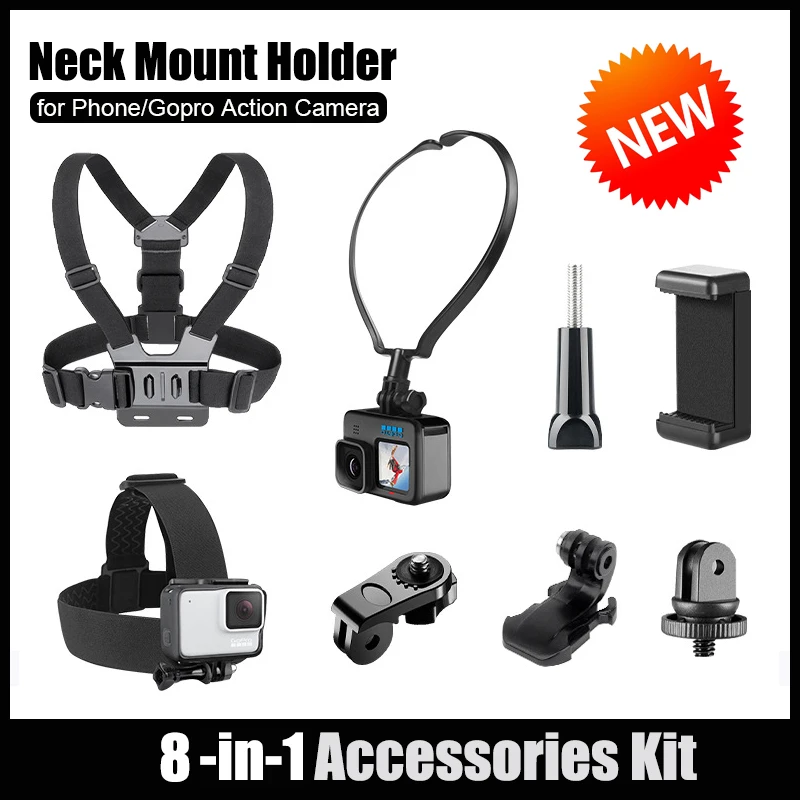 First Angle Neck Phone Holder Chest Strap Mount Accessories for Gopro Hand Free Cellphone Neck Holder Stands for Recording Video