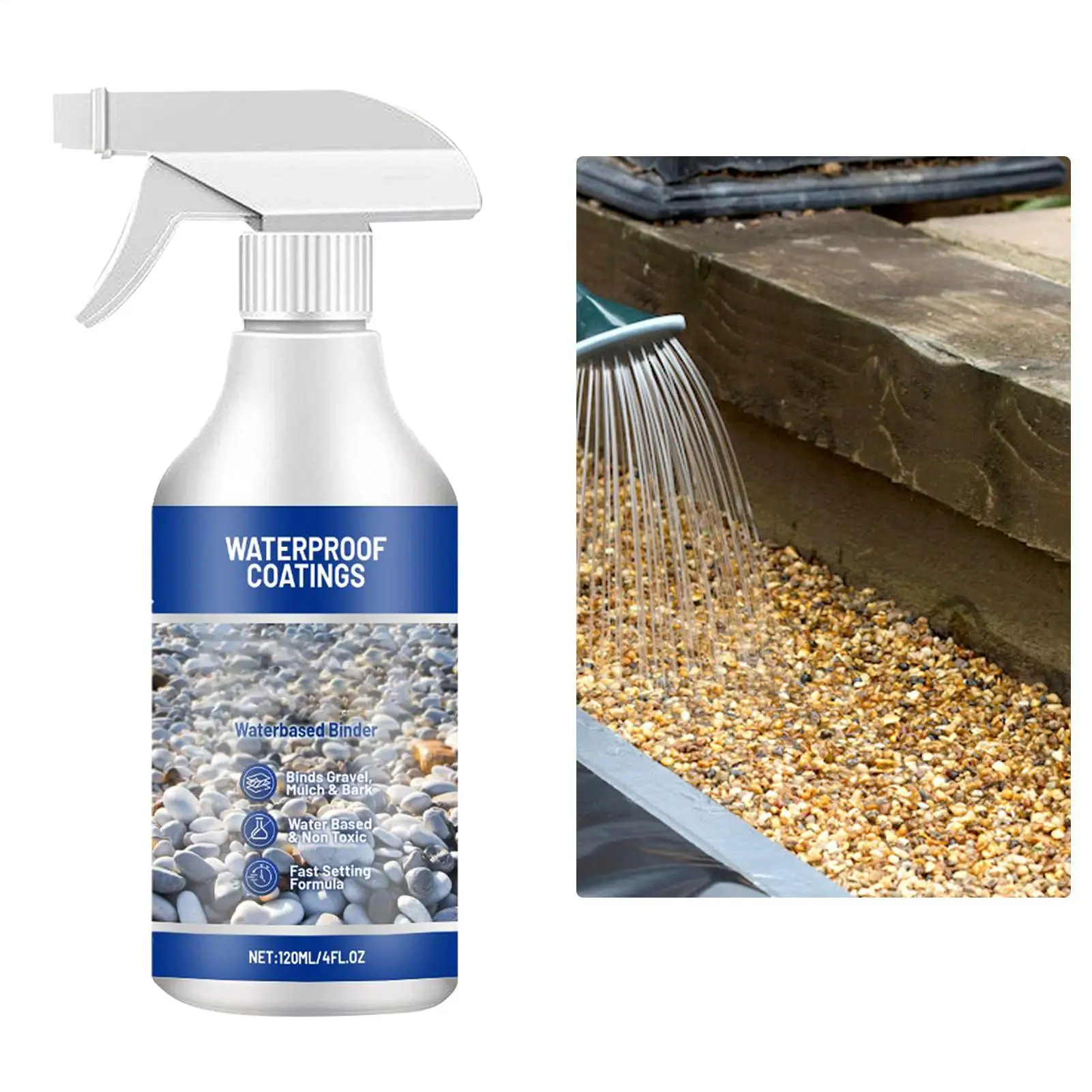 

120ml MulchGlue For Rocks Sealer Adhesive Stabilizer Waterproof Fast Drying Spray For Outdoor Yard Playground Patio Backyard