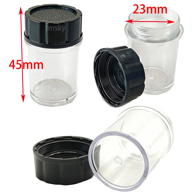 10pcs Biological Microscope Objective Lens Plastic Box 45mm 60mm 185 195 Objective Anti-Dust cover Case RMS Thread 20.3