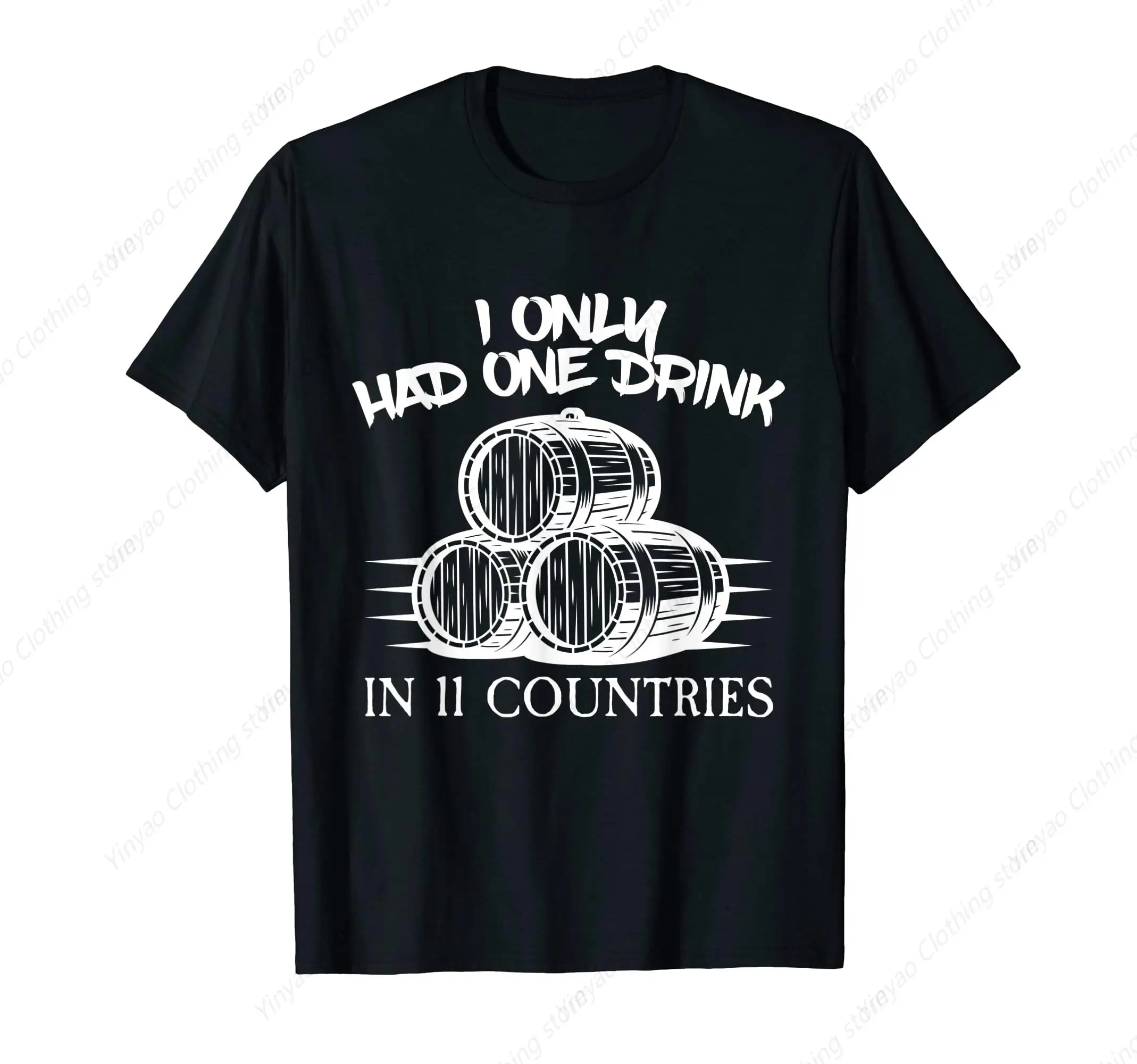 Fun drinking enthusiasts wine barrels men's and women's T-shirts fashionable and casual gifts men's shirts cool men's cloth