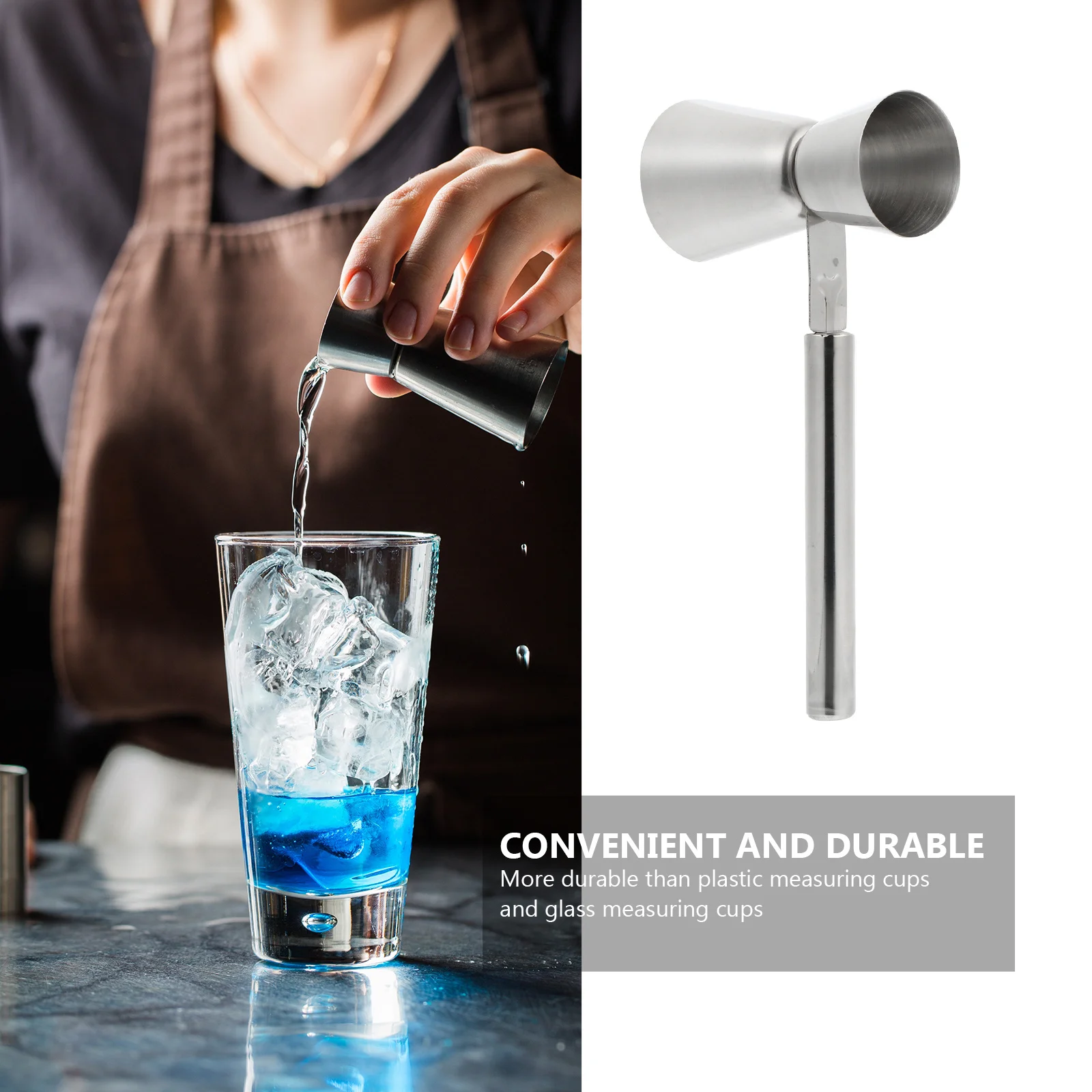 

1Pcs Liquor Shot Cup Dishwasher Safe Wire Drawing Process Stainless Cocktail Jigger for Clubs Bars Stainless Measuring Jigger