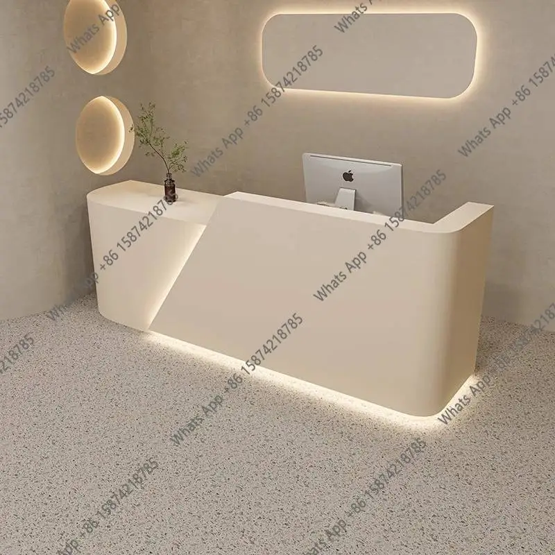 

MT White Drawers Reception Desks Beauty Salon Logo Luxury Cashier Reception Desks Front Modern Mostrador De Tienda Office Furnit