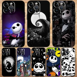 Disney Jack Skellington Anime For Apple iPhone 15 14 13 12 11 XS XR X 8 7 Pro Max Plus Mini Silicone TPU Soft Black Phone Case